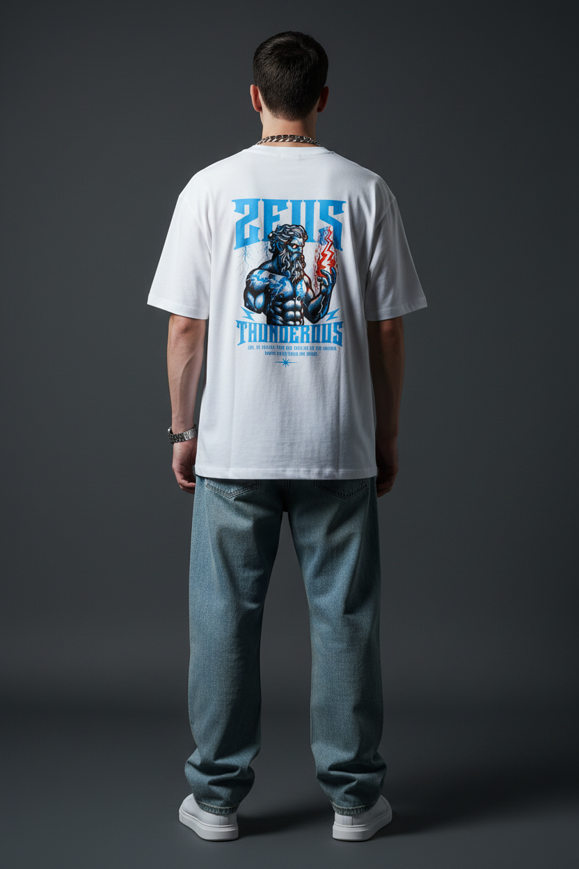 Zeus Thunderous Oversized Unisex T-shirt | The Royal Cartel Fashion