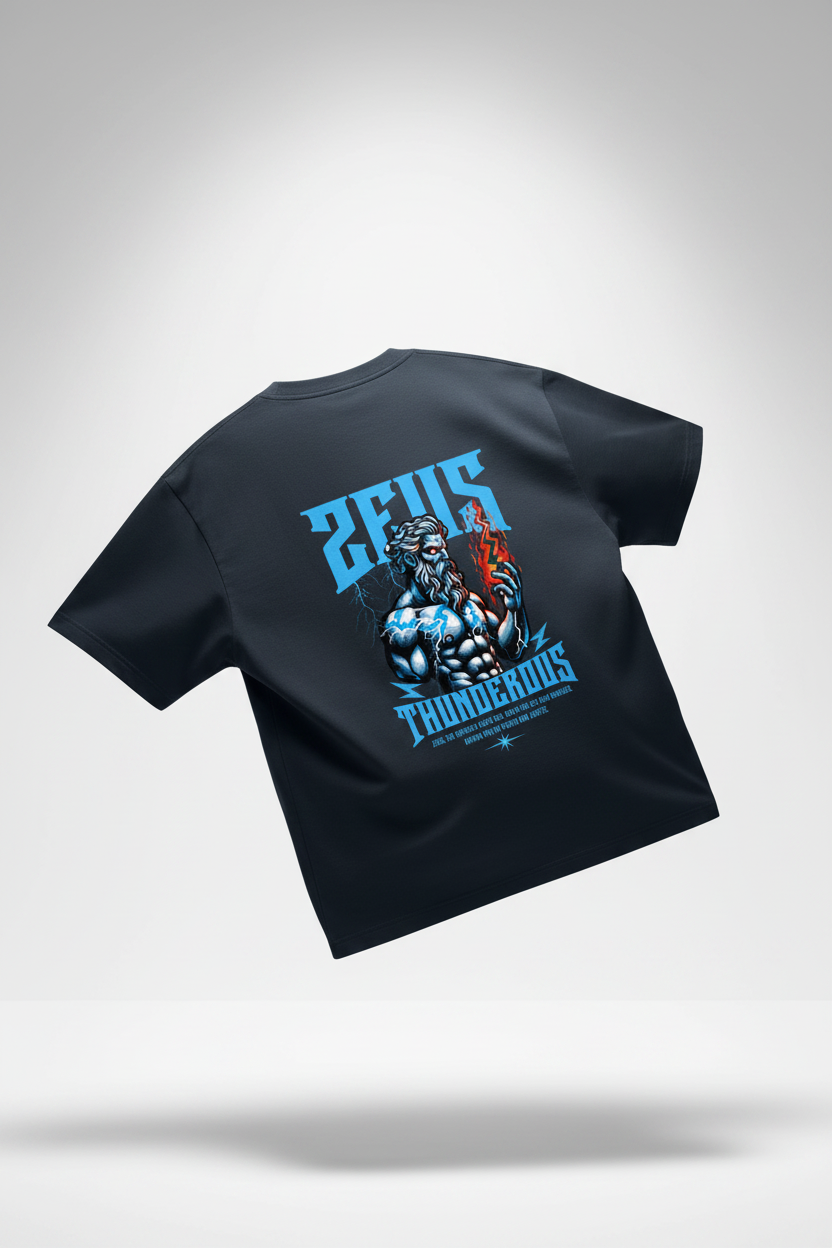 Zeus Thunderous Oversized Unisex T-shirt | The Royal Cartel Fashion