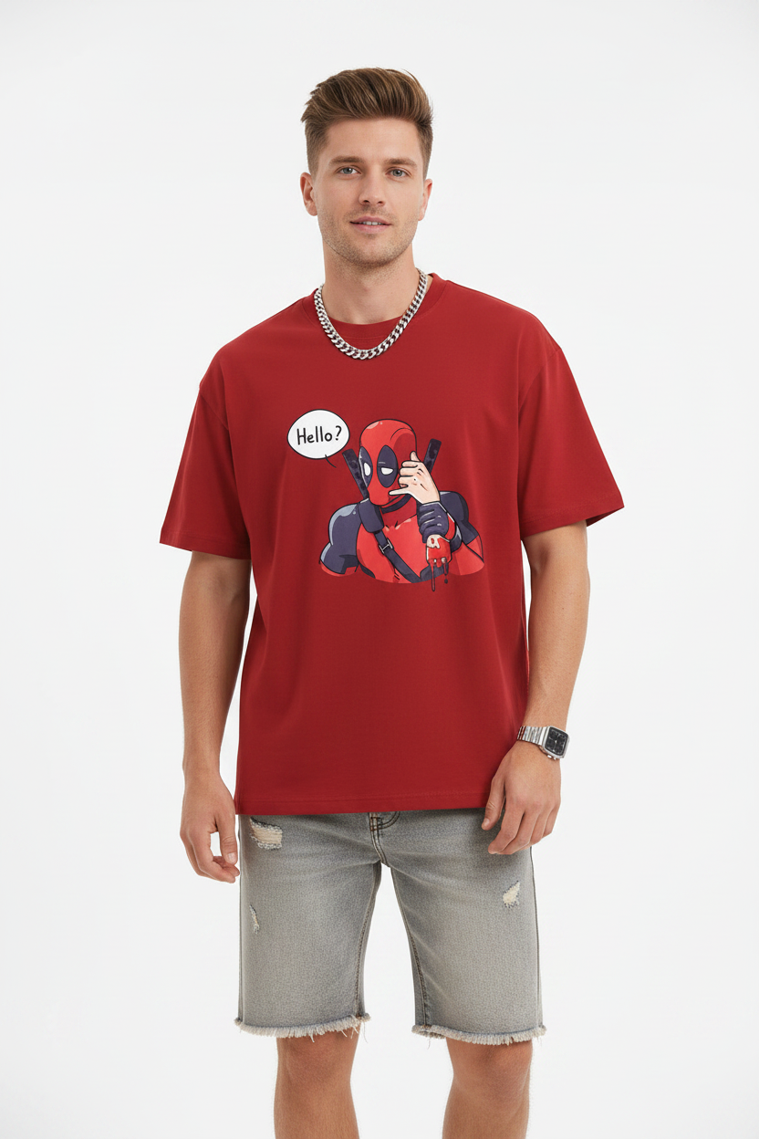Deadpool Savage Hello Graphic T-shirt | The Royal Cartel Fashion