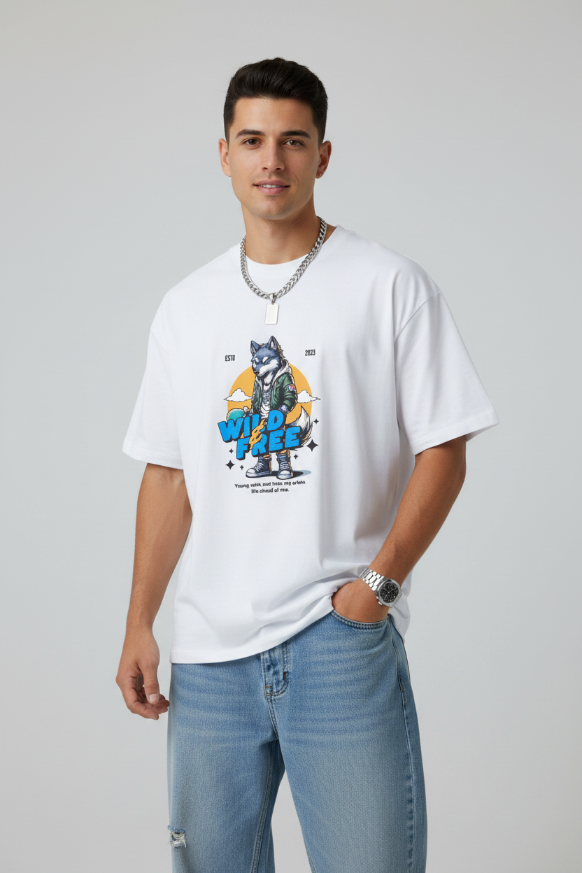 Wild & Free Wolf Streetwear T-shirt
