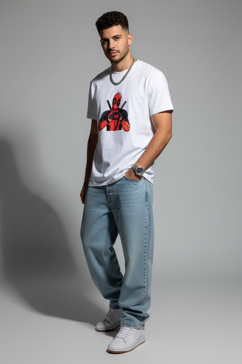 Deadpool Heart Graphic T-shirt | The Royal Cartel Fashion