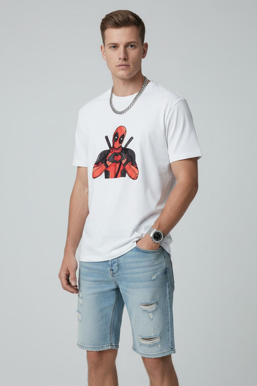 Deadpool Heart Graphic T-shirt | The Royal Cartel Fashion