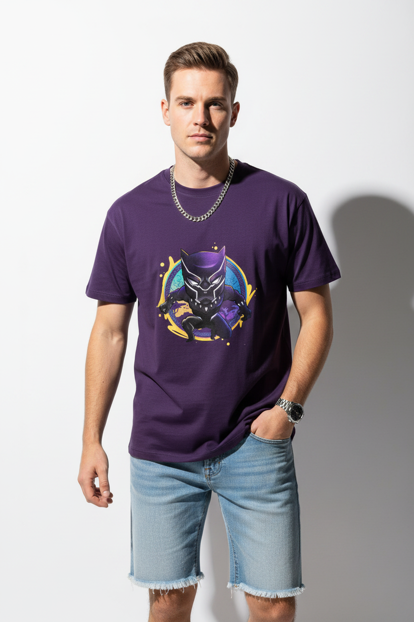 💜 Marvel Black Panther Chibi Graphic T-shirt | The Royal Cartel Fashion