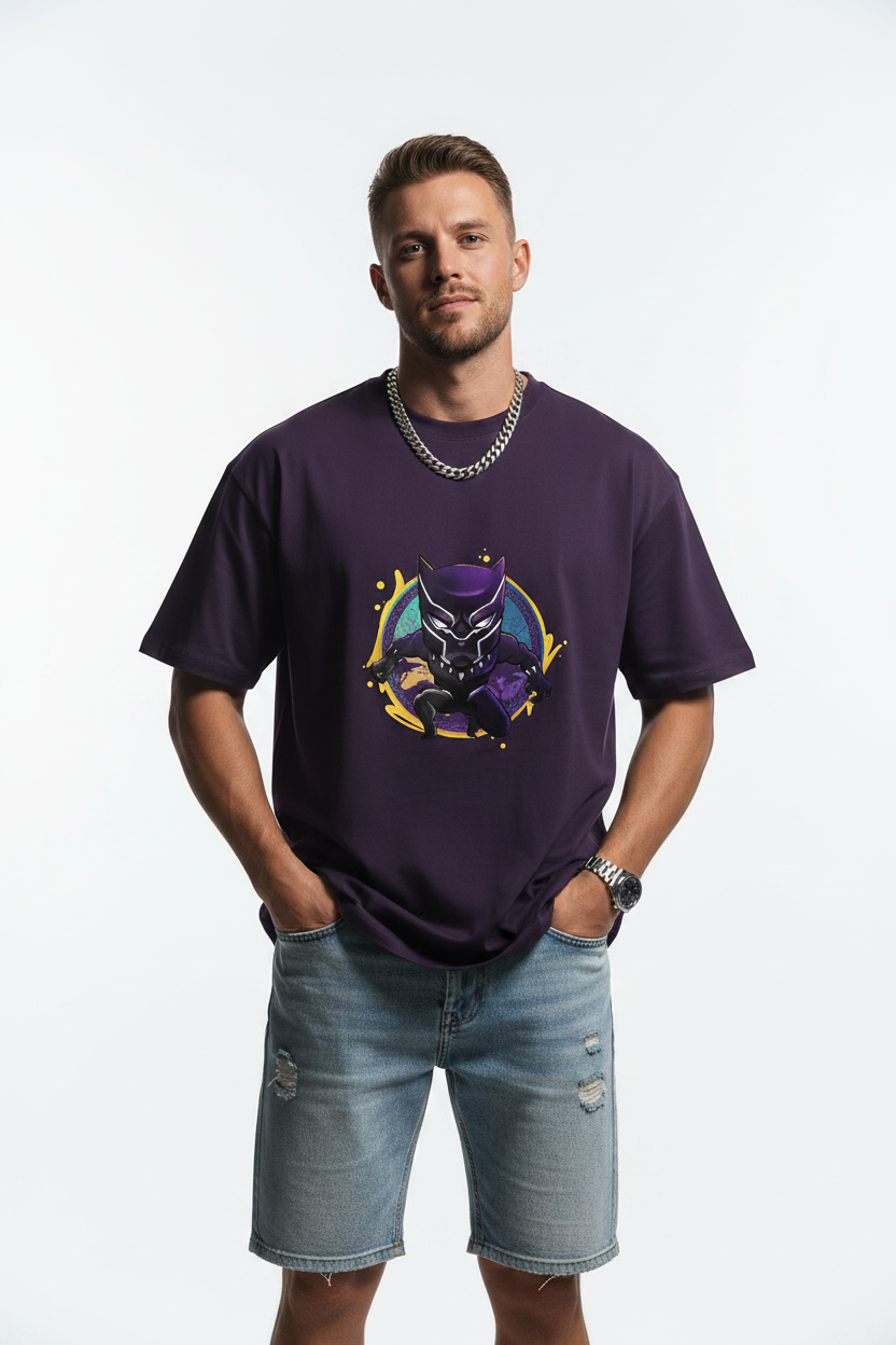 💜 Marvel Black Panther Chibi Graphic T-shirt | The Royal Cartel Fashion