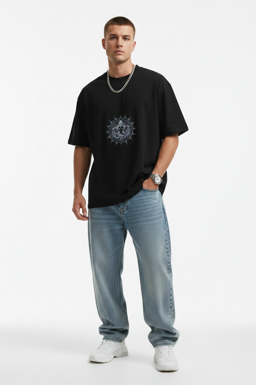 Ganpati Bappa Minimal Mandala Art T-shirt | The Royal Cartel Fashion