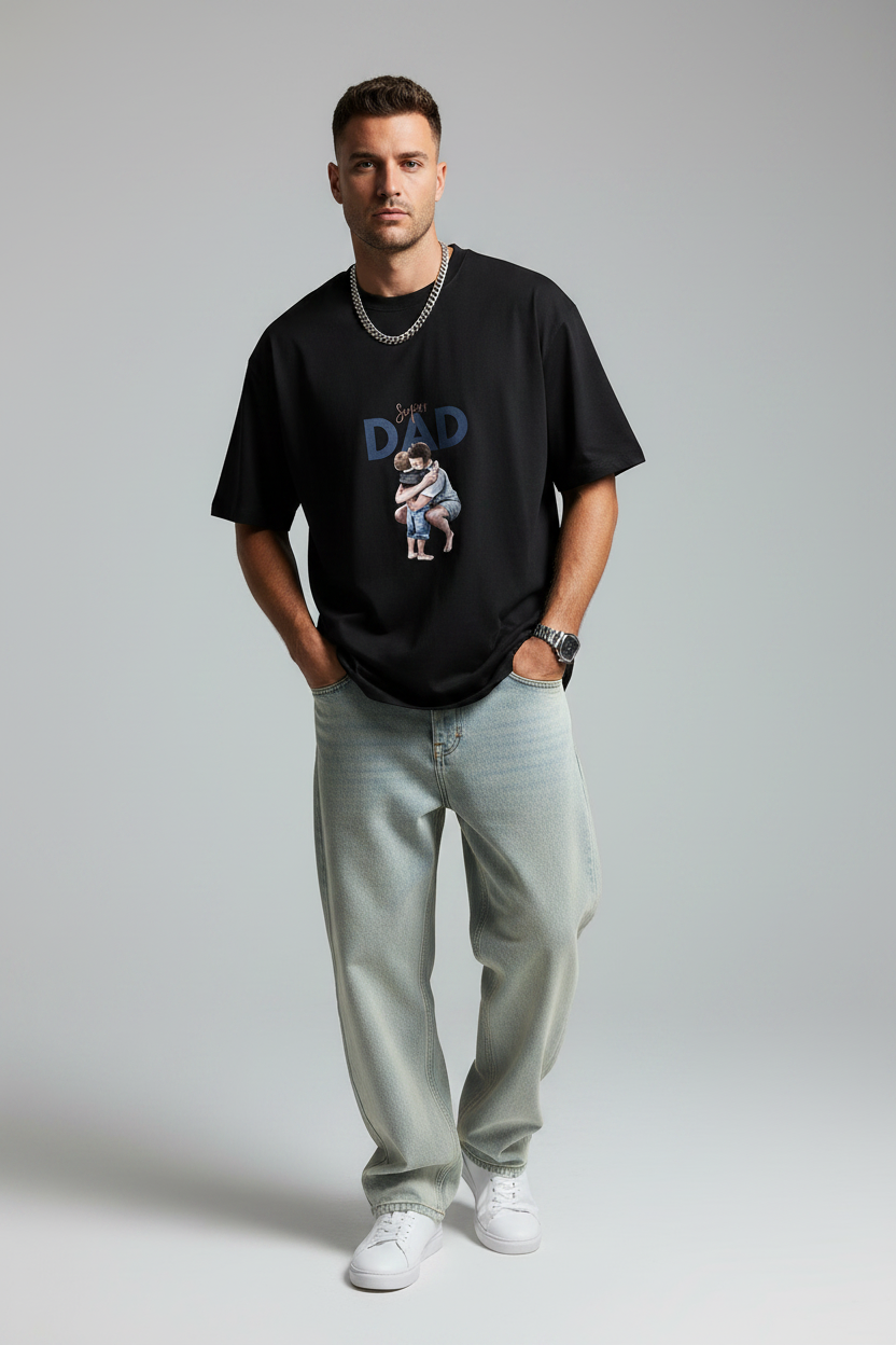 Super Dad Watercolour Graphic T-shirt | The Royal Cartel Fashion
