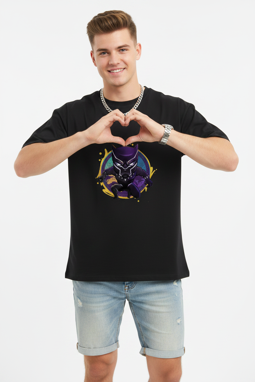💜 Marvel Black Panther Chibi Graphic T-shirt | The Royal Cartel Fashion
