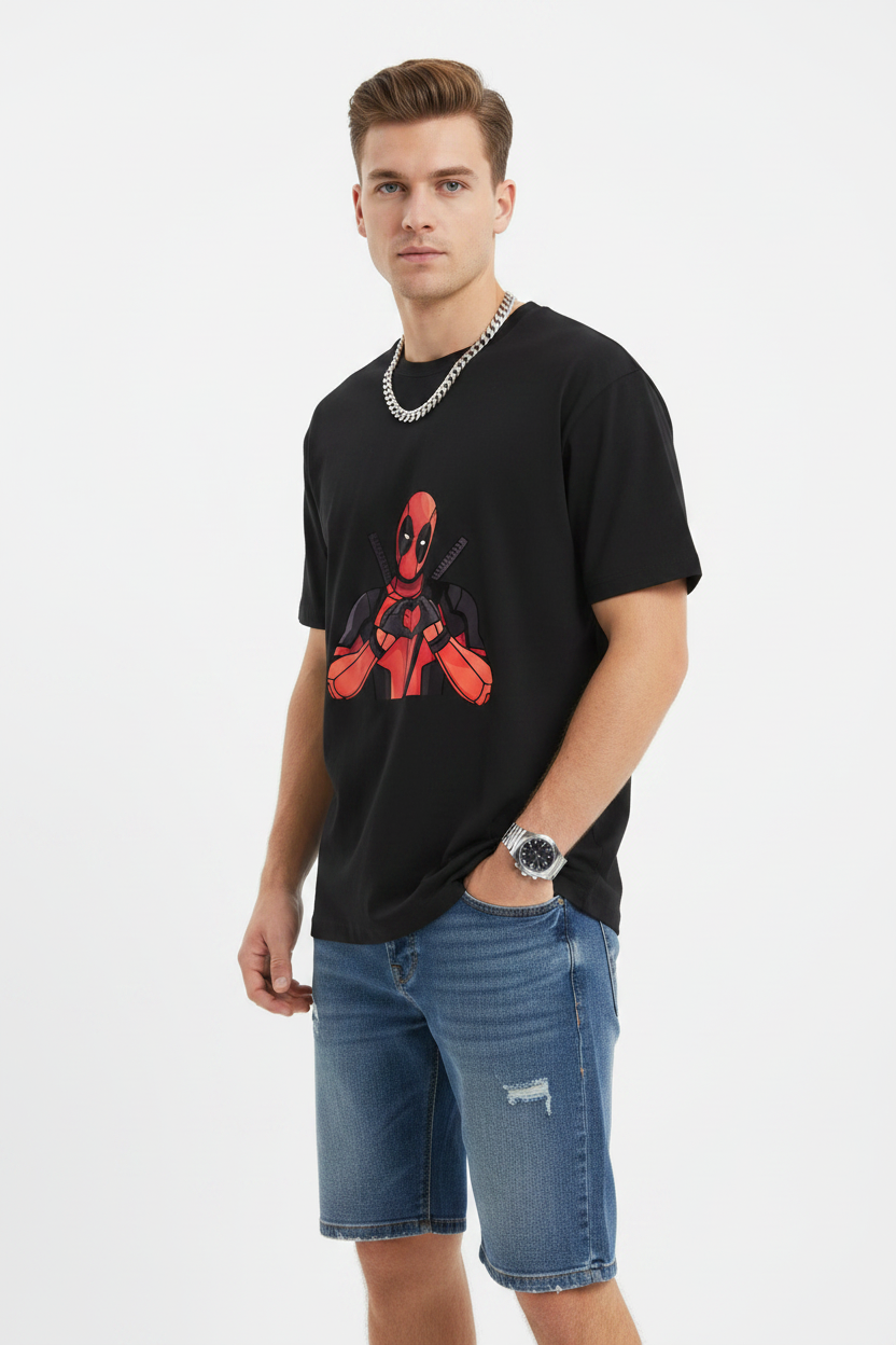 Deadpool Heart Graphic T-shirt | The Royal Cartel Fashion
