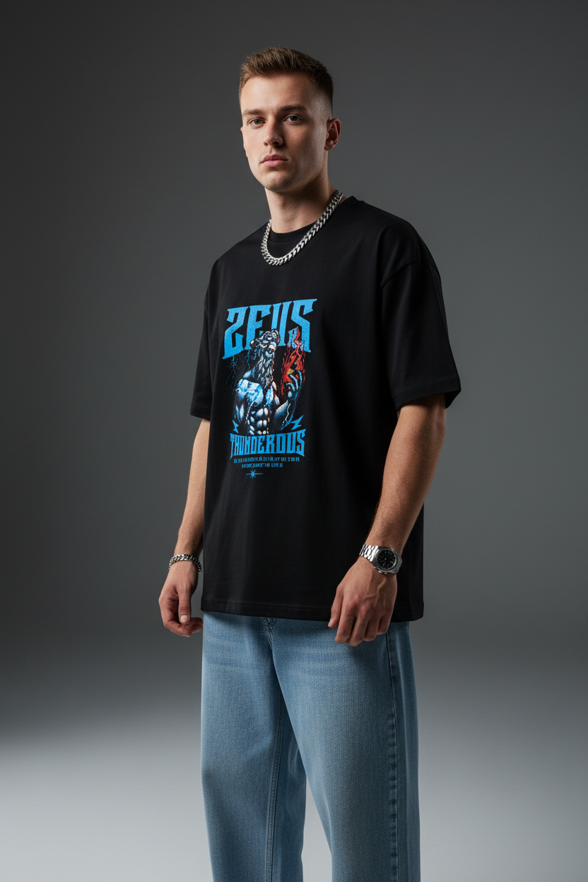 ⚡ Zeus Thunderous Graphics Unisex T-shirt | The Royal Cartel Fashion