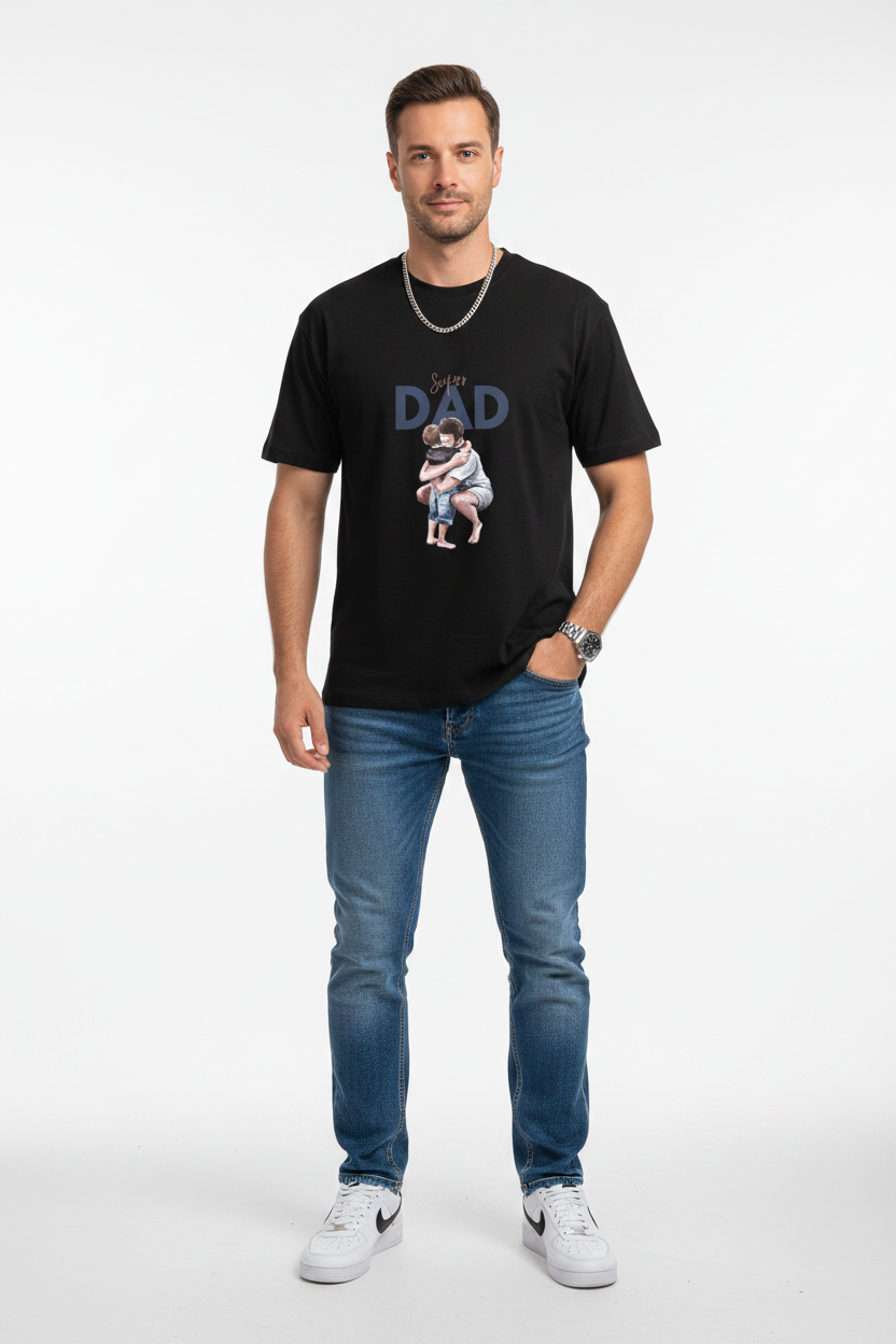 Super Dad Watercolour Graphic T-shirt | The Royal Cartel Fashion
