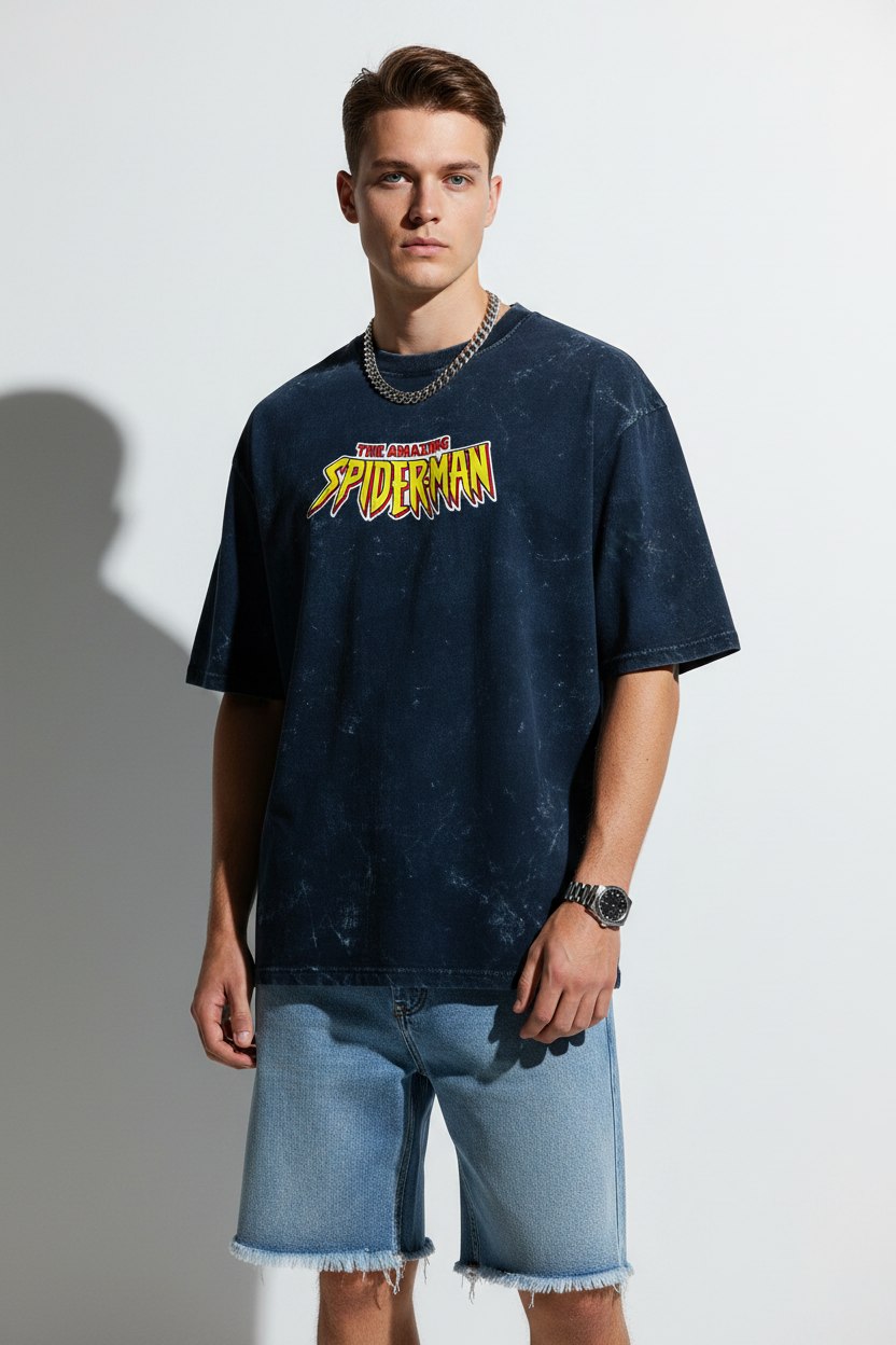 The Amazing Spider-Man Acid Wash Oversized T-shirt