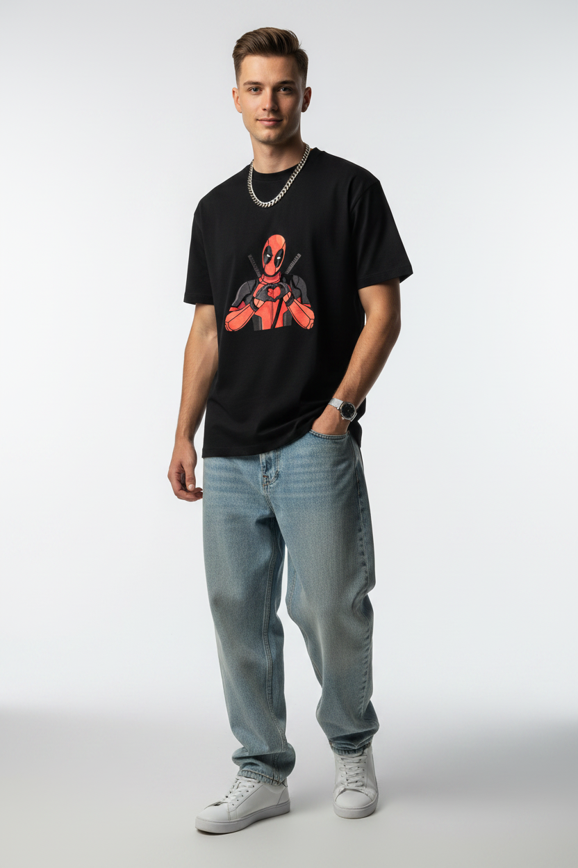 Deadpool Heart Graphic T-shirt | The Royal Cartel Fashion