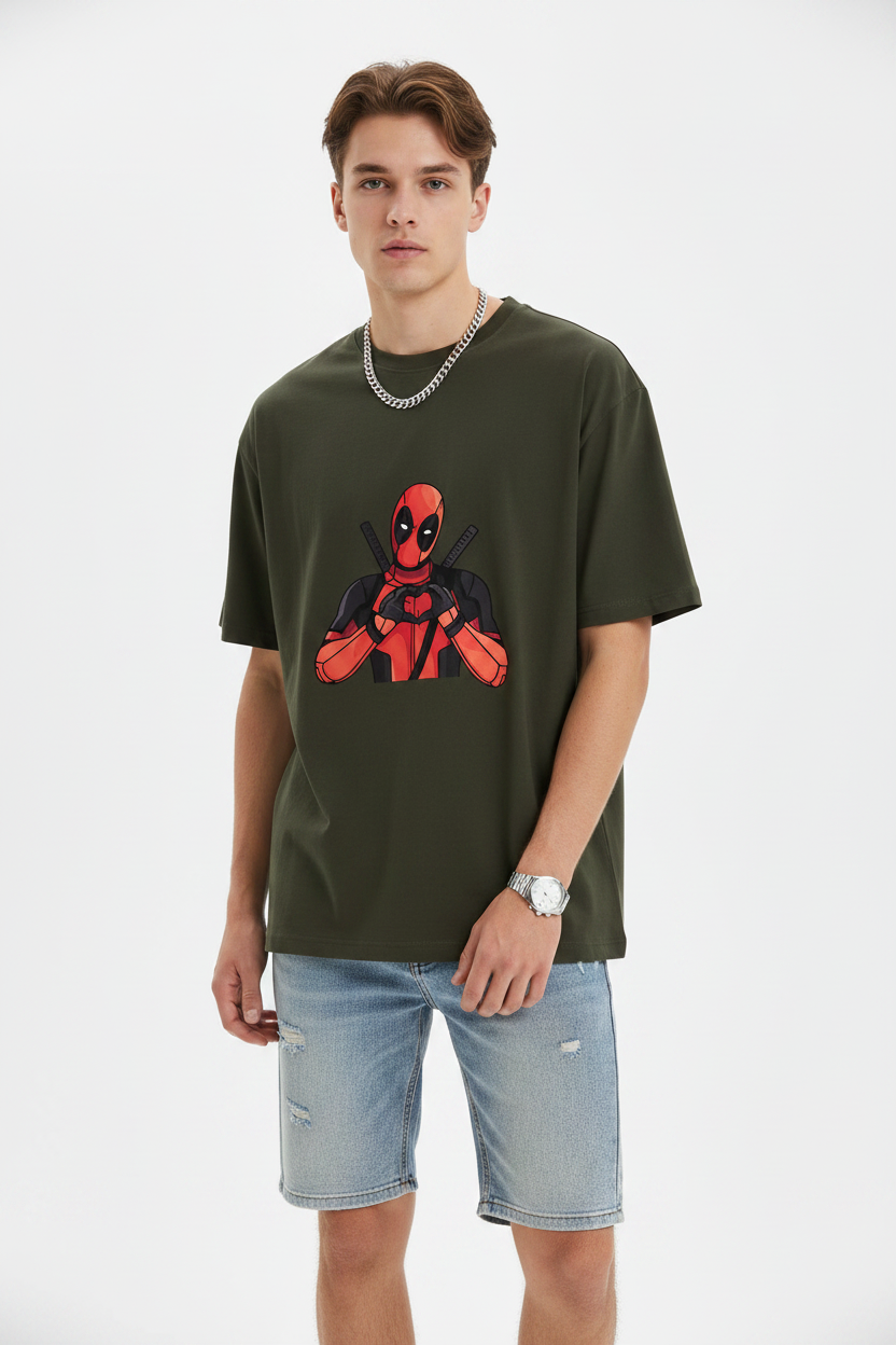 Deadpool Heart Graphic T-shirt | The Royal Cartel Fashion