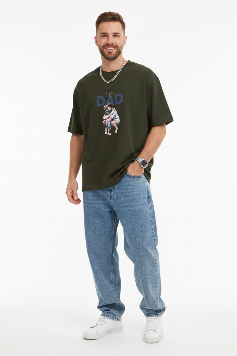 Super Dad Watercolour Graphic T-shirt | The Royal Cartel Fashion