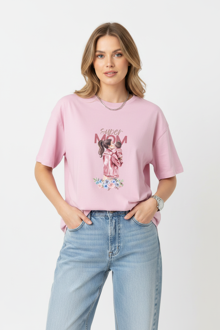 Super Mom Watercolor T-shirt | The Royal Cartel Fashion