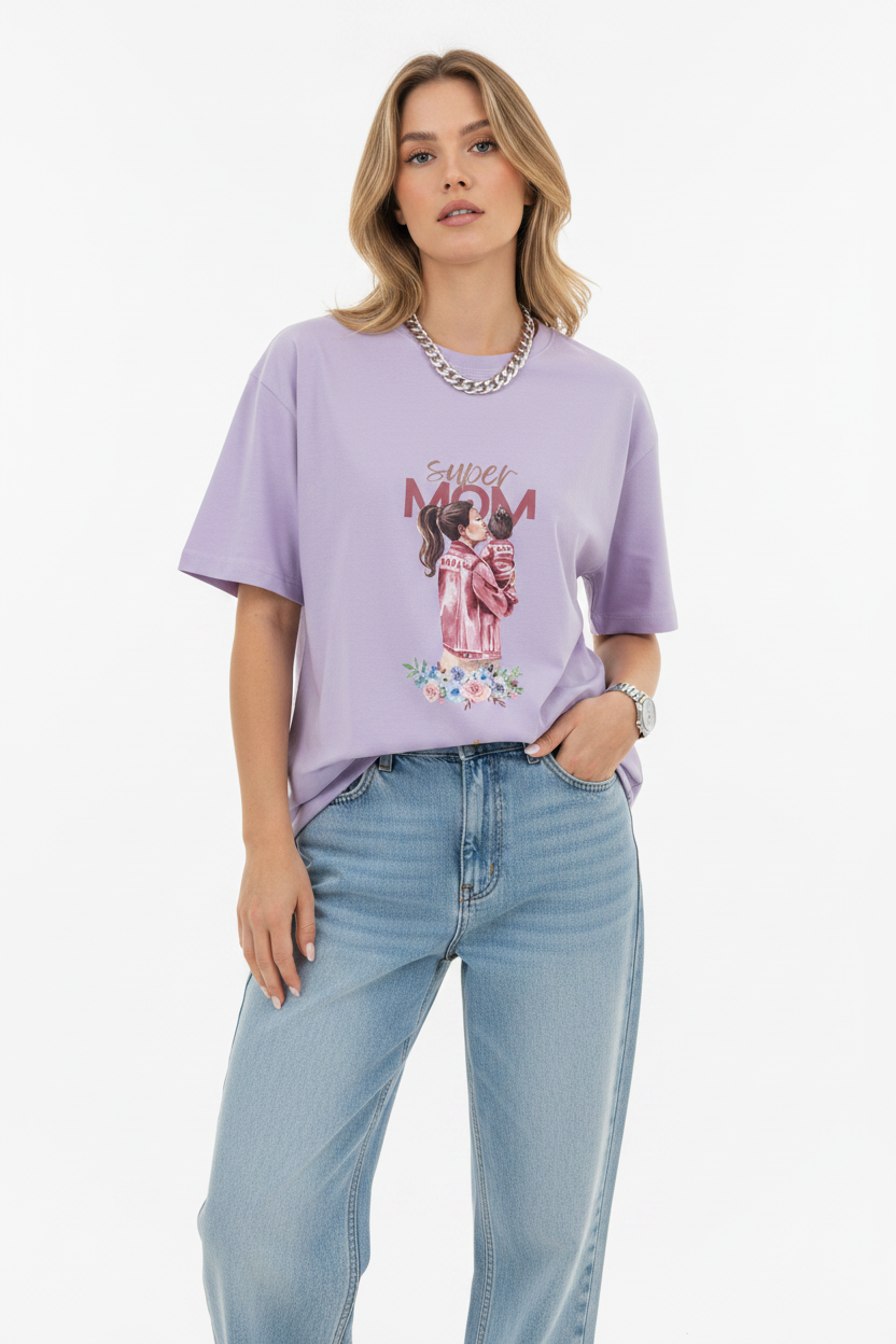 Super Mom Watercolor T-shirt | The Royal Cartel Fashion