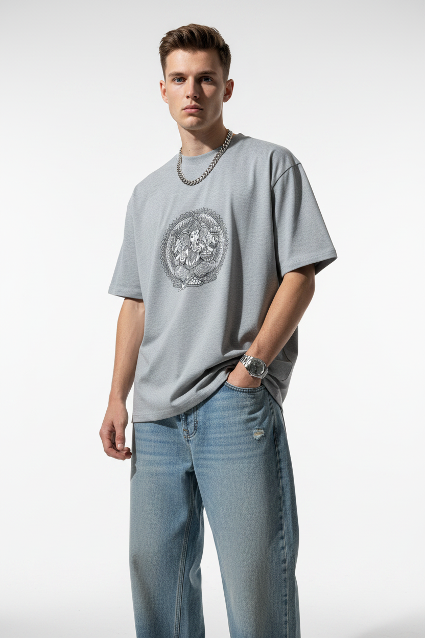 Mandala Art Ganesha Oversized T-Shirt | Zentangle Ganesh Art