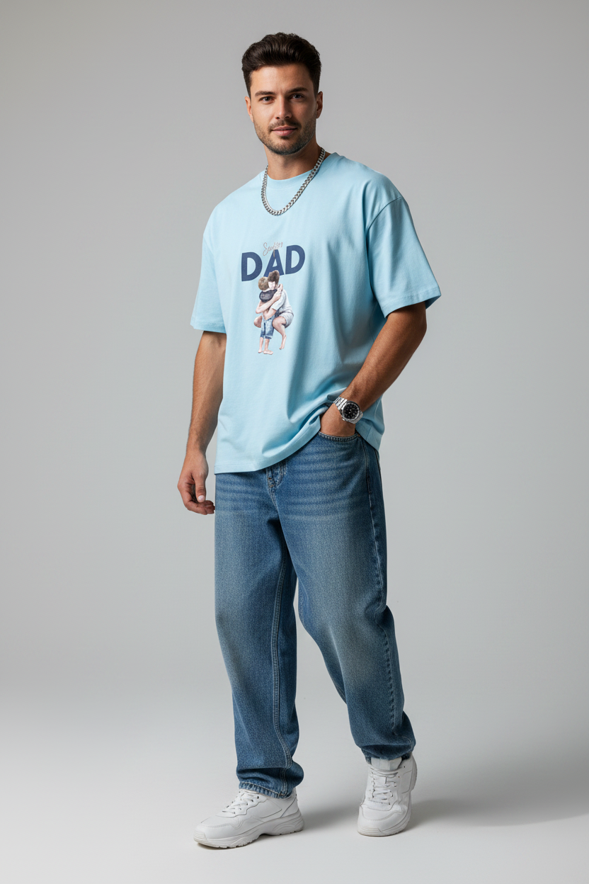 Super Dad Watercolour Graphic T-shirt | The Royal Cartel Fashion