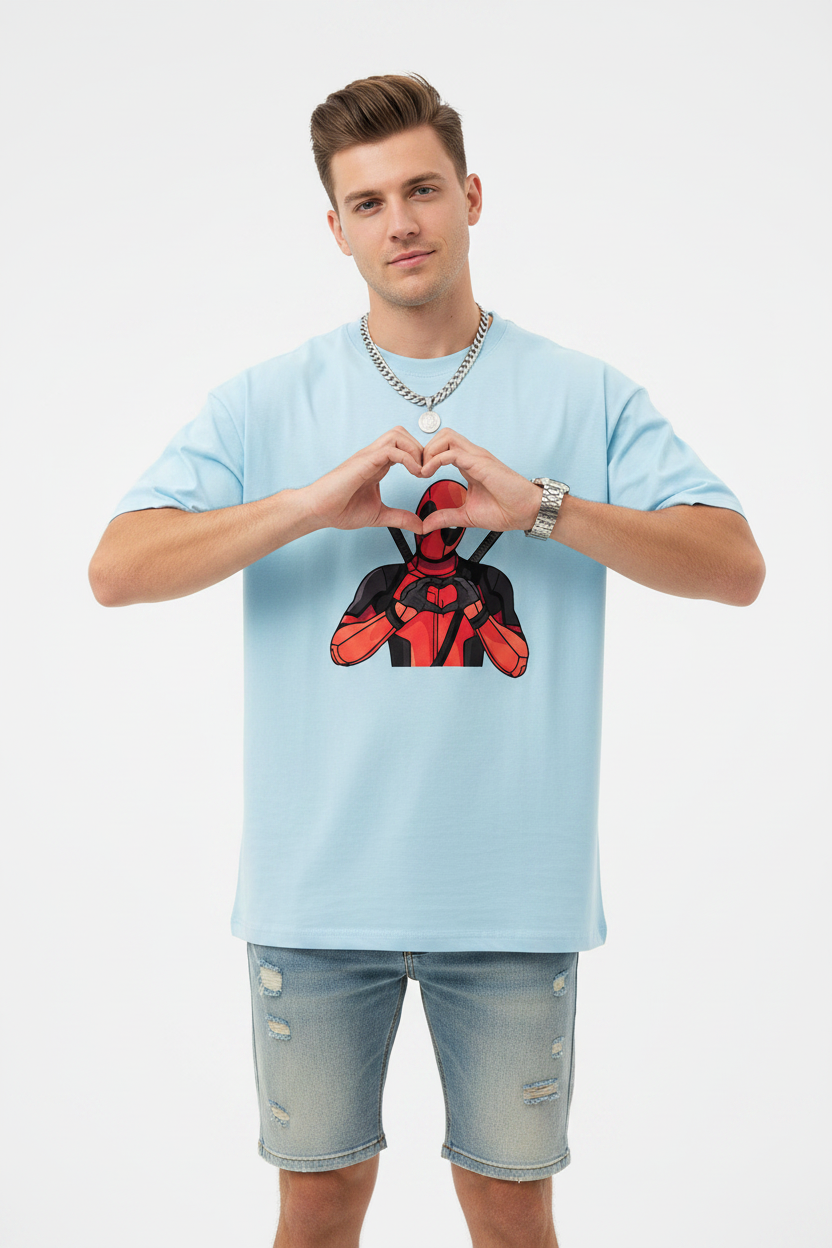 Deadpool Heart Graphic T-shirt | The Royal Cartel Fashion