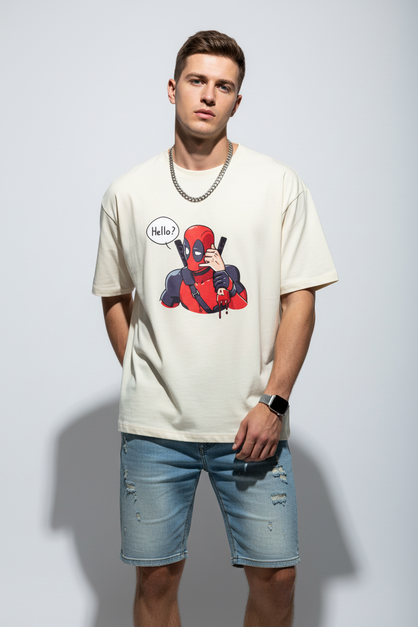 Deadpool Savage Hello Graphic T-shirt | The Royal Cartel Fashion